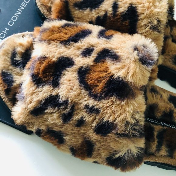 FRENCH CONNECTION Leopard Slippers Size Medium 7-8 - Picture 2 of 6